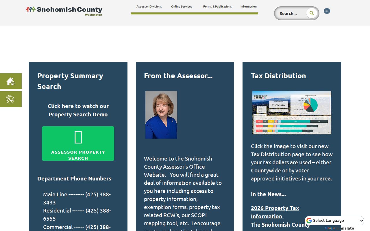 Snohomish County assessor address search for Marysville